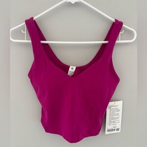 NWT Lululemon Align Crop Tank Top Built-in Bra Ripened Raspberry Size 4 RIPR